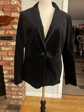 ✨$218  NWT J.Crew Black Velvet Blazer Size 12 | Timeless Tailored Chic ✨